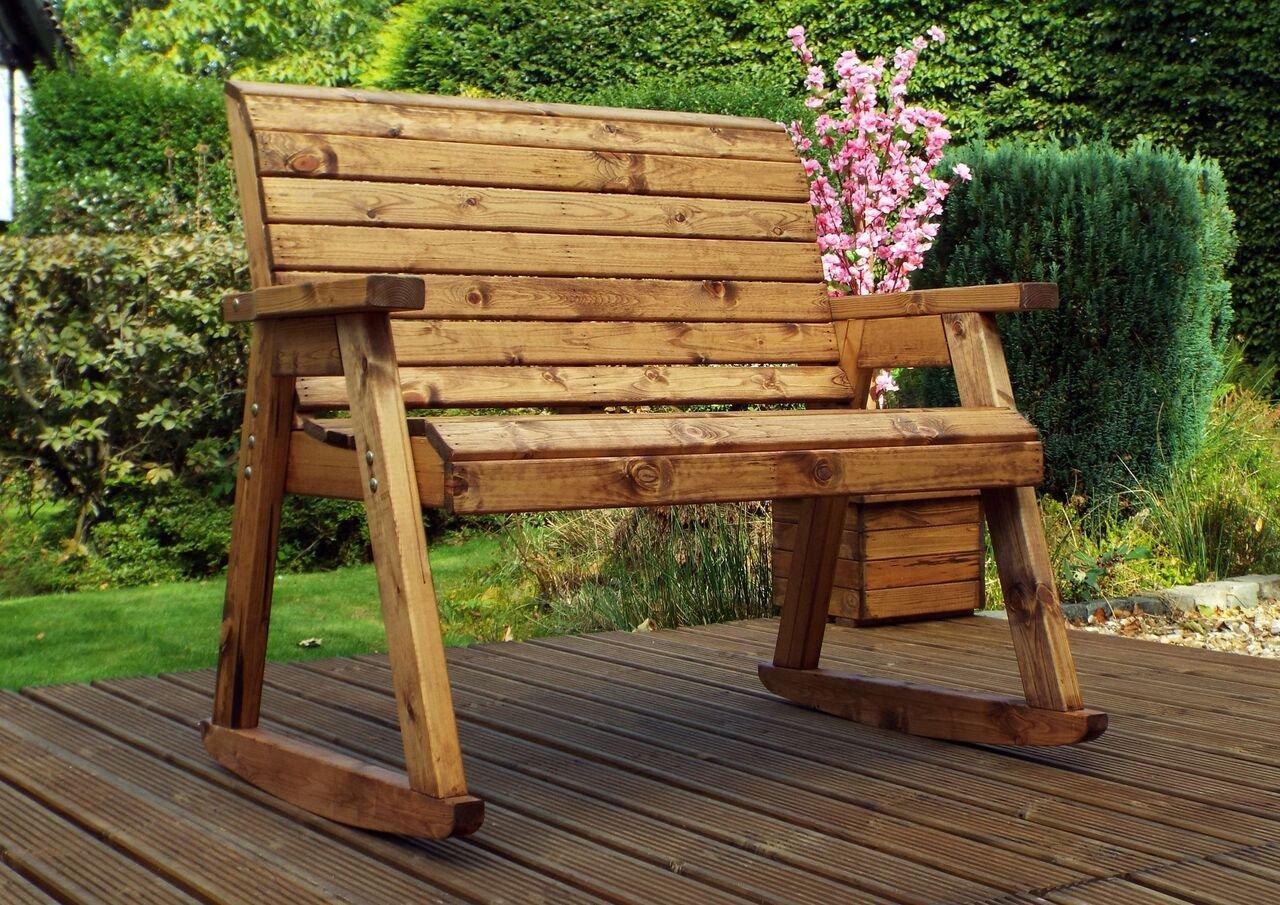 Two Seat Wooden Rocker Bench