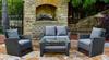 Home Detail Valencia 4 Piece Rattan Garden Furniture Lounge Set with Glass Topped Coffee Table thumbnail 1