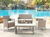 Home Detail Maya Rattan Garden 5pc Furniture Set with Bench and Coffee Table thumbnail 1