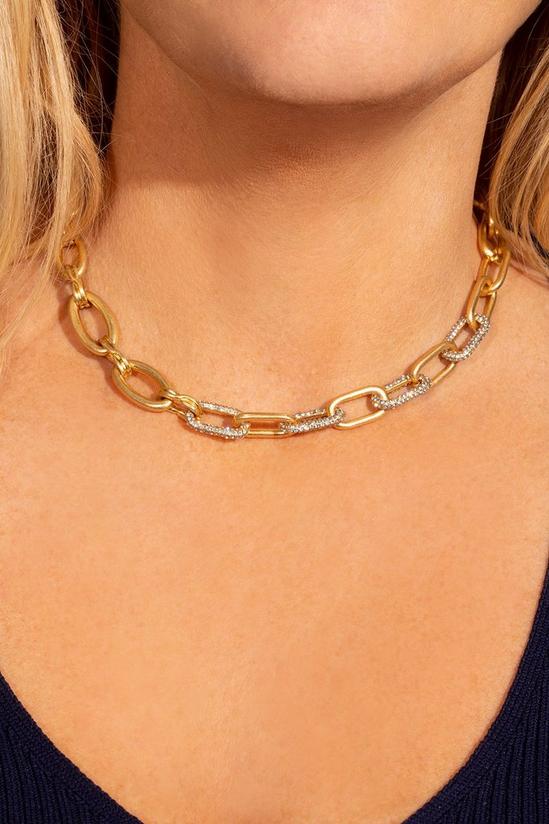 Kate Thornton Gold Chunky Pave Link Chain Necklace 4