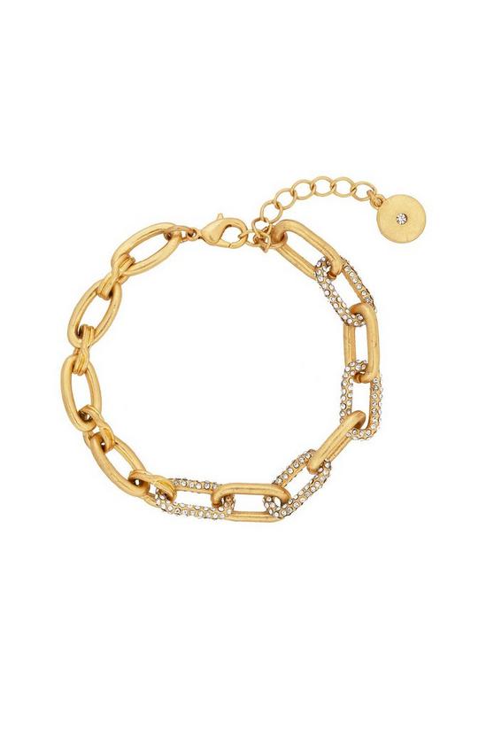 Kate Thornton Gold Chunky Pave Link Chain Bracelet 1