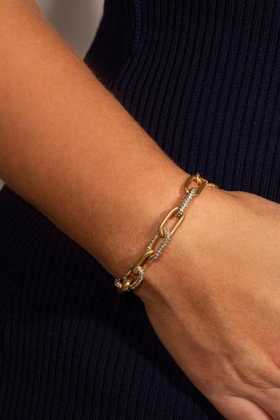 Kate Thornton Gold Chunky Pave Link Chain Bracelet 2