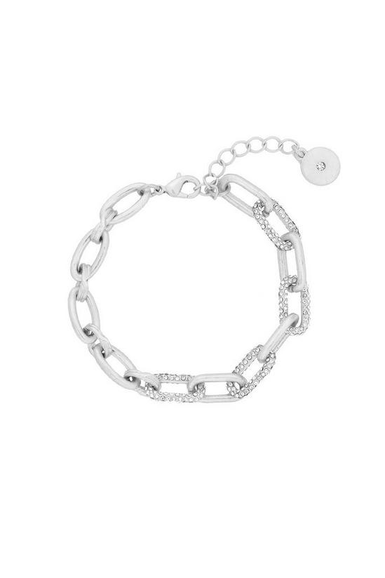 Kate Thornton Silver Chunky Pave Link Chain Bracelet 1
