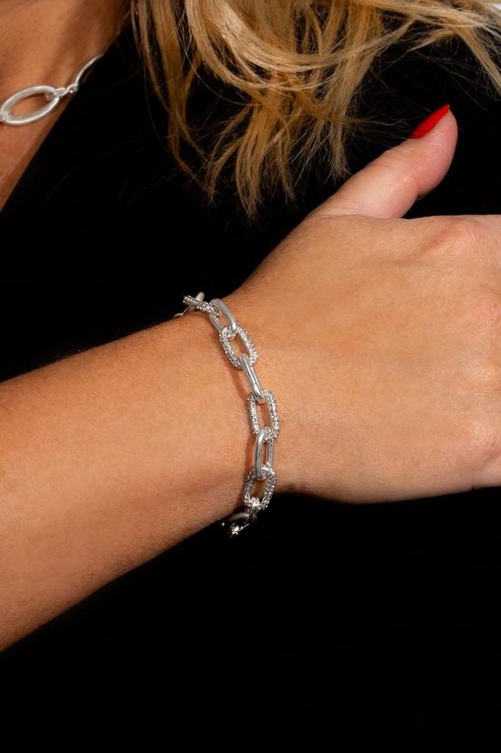 Kate Thornton Silver Chunky Pave Link Chain Bracelet 2
