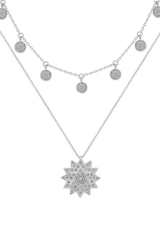 Kate Thornton Silver Layered Star and Boho Coin Necklace 1