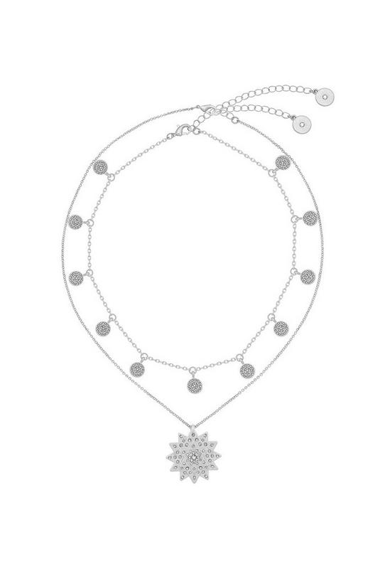 Kate Thornton Silver Layered Star and Boho Coin Necklace 3