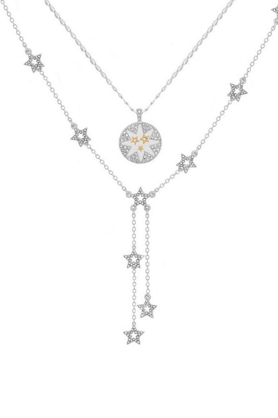 Kate Thornton Silver Double Row Star Necklace 1