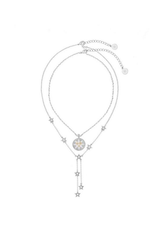 Kate Thornton Silver Double Row Star Necklace 3