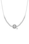 Kate Thornton Silver Friendship Necklace With Compass Inspired Charm thumbnail 1