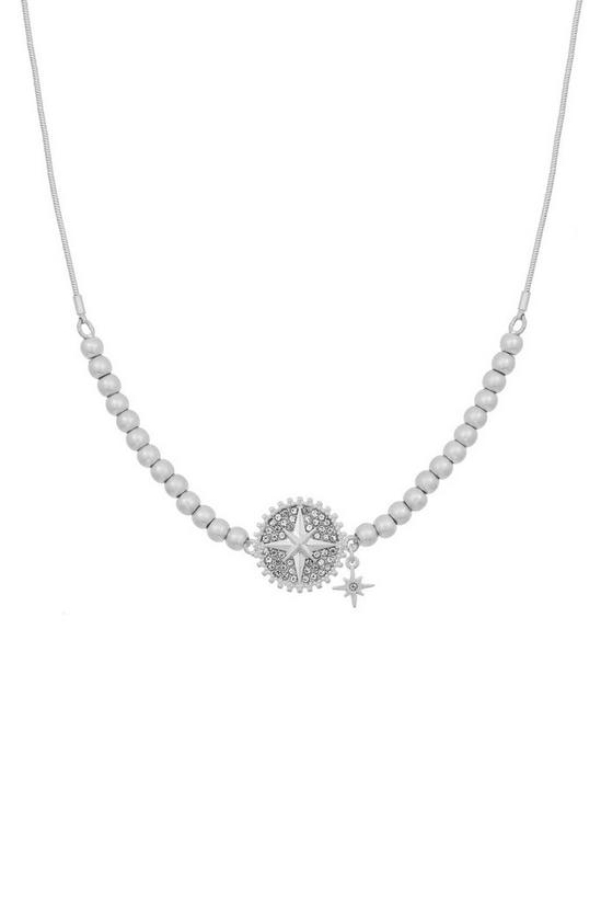 Kate Thornton Silver Friendship Necklace With Compass Inspired Charm 1