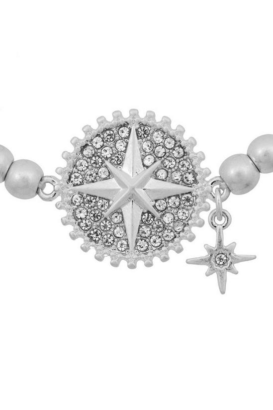 Kate Thornton Silver Friendship Necklace With Compass Inspired Charm 2