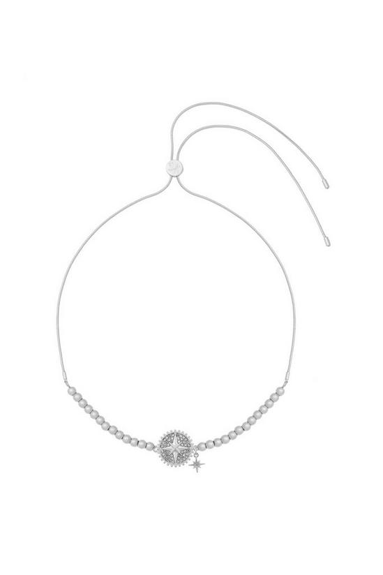 Kate Thornton Silver Friendship Necklace With Compass Inspired Charm 3