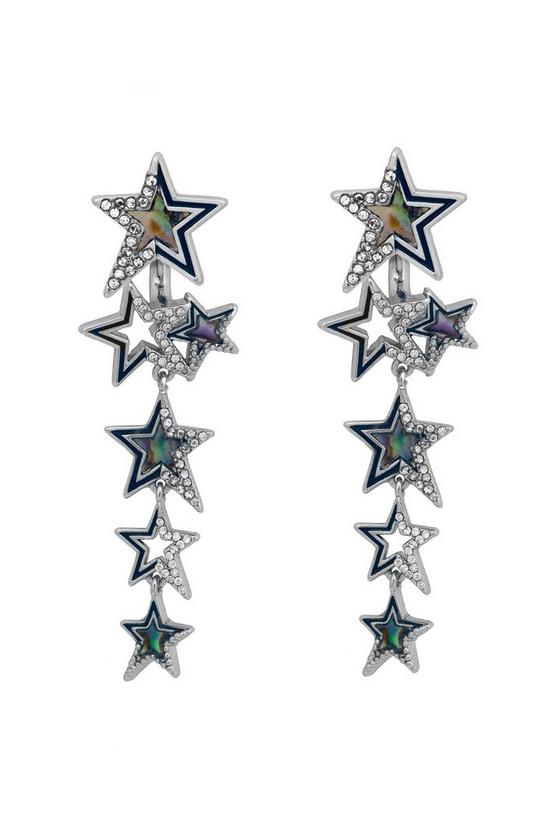 Kate Thornton Rhodium 'Mystic Star' Drop Earrings 1