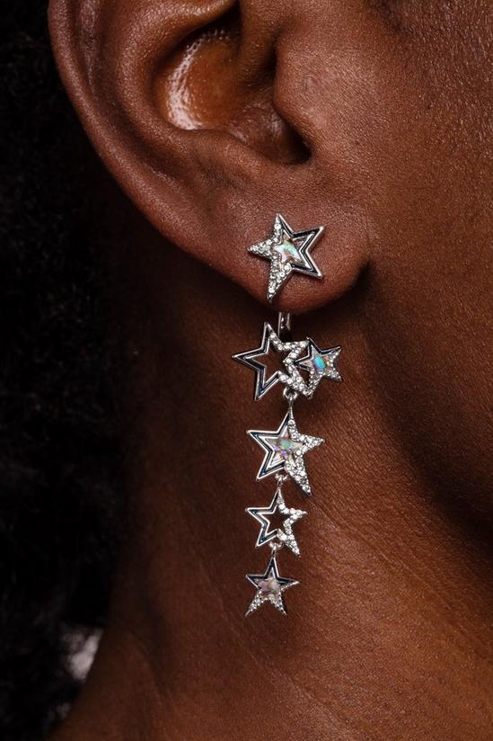 Kate Thornton Rhodium 'Mystic Star' Drop Earrings 3