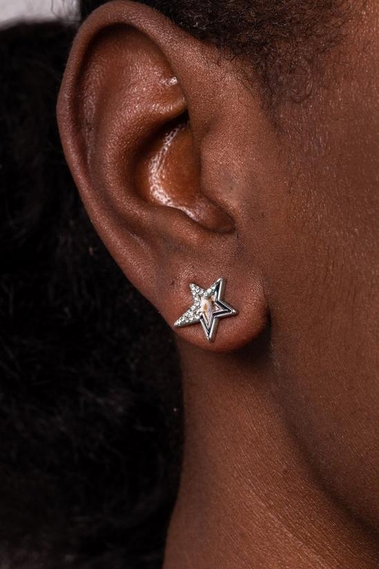 Kate Thornton Rhodium 'Mystic Star' Drop Earrings 4