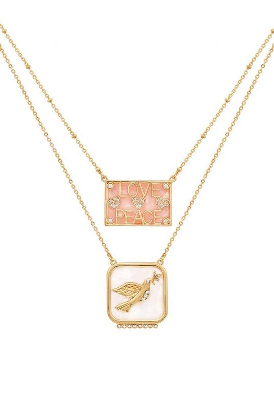 Kate Thornton Gold 'Love And Peace' Layered Necklace 1