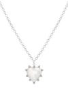 Kate Thornton Silver Opal Heart Necklace thumbnail 1