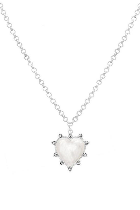 Kate Thornton Silver Opal Heart Necklace 1