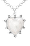 Kate Thornton Silver Opal Heart Necklace thumbnail 2