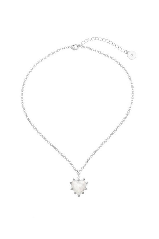 Kate Thornton Silver Opal Heart Necklace 3