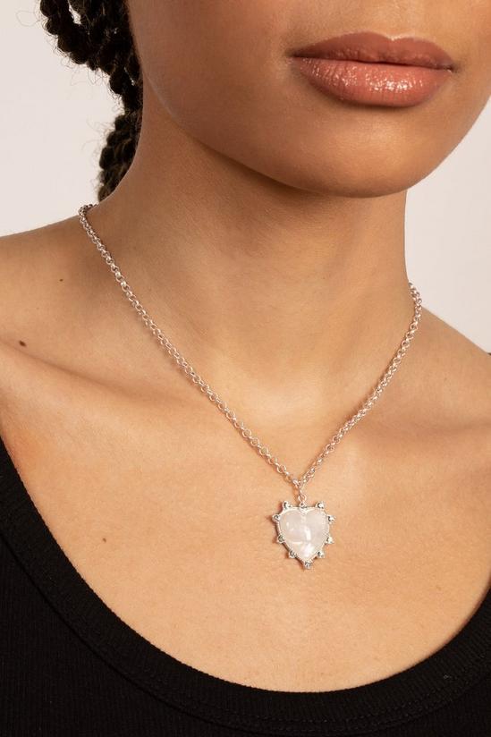 Kate Thornton Silver Opal Heart Necklace 4