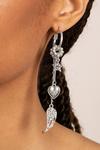 Bibi Bijoux Silver 'My heart belongs to you' Multi Charm Earrings thumbnail 3