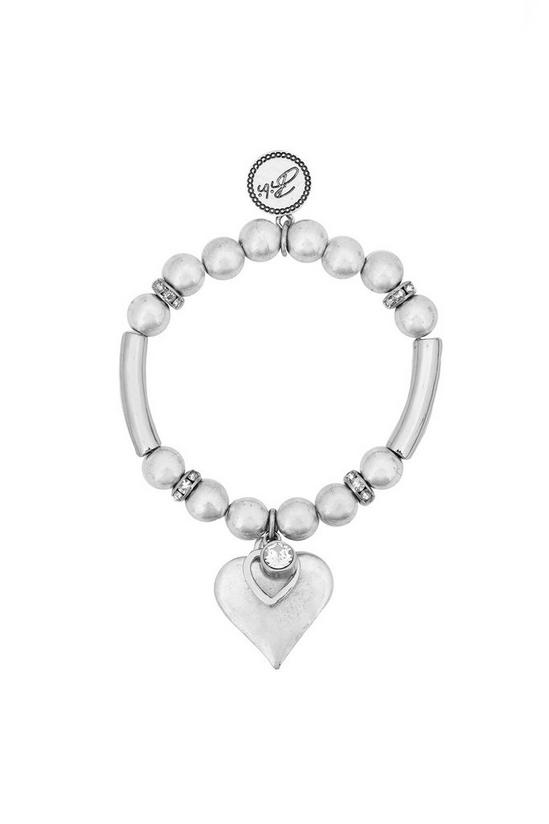Bibi Bijoux Silver 'Sparkling Layer Heart' Ball Bracelet 1