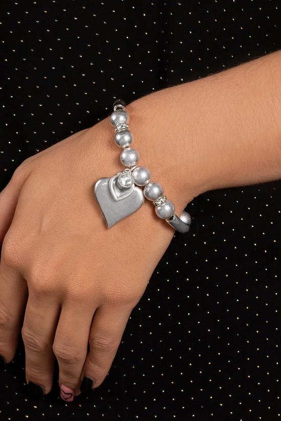 Bibi Bijoux Silver 'Sparkling Layer Heart' Ball Bracelet 2