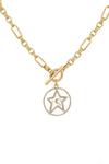 Kate Thornton Gold 'Star and Moon' T-Bar Necklace thumbnail 1