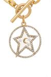 Kate Thornton Gold 'Star and Moon' T-Bar Necklace thumbnail 2