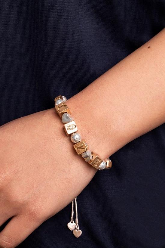 Bibi Bijoux Gold And Silver 'Cube' Charm Friendship Bracelet 2