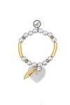 Bibi Bijoux Gold And Silver 'Heart And Feather' Ball Bracelet thumbnail 1