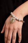 Bibi Bijoux Gold And Silver 'Heart And Feather' Ball Bracelet thumbnail 2