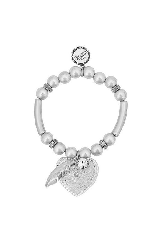 Bibi Bijoux Silver 'Heart And Feather' Ball Bracelet 1