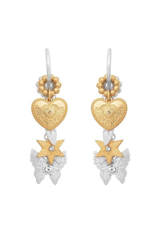Bibi Bijoux Gold And Silver 'Butterfly' Charm Drop Earrings 1