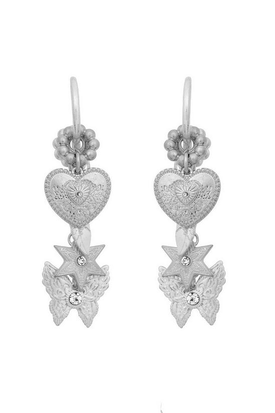 Bibi Bijoux Silver 'Butterfly' Charm Drop Earrings 1