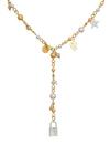 Bibi Bijoux Gold 'Pavé Heart' Multi Charm Necklace thumbnail 1