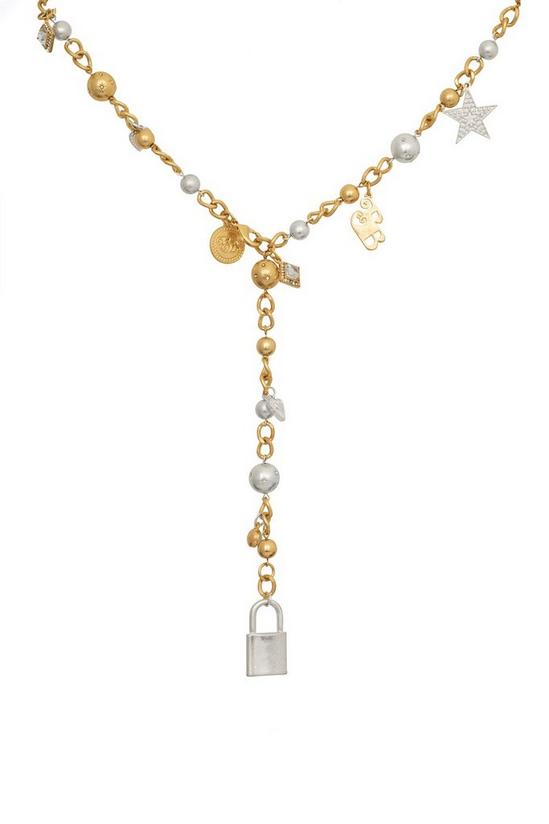 Bibi Bijoux Gold 'Pavé Heart' Multi Charm Necklace 1