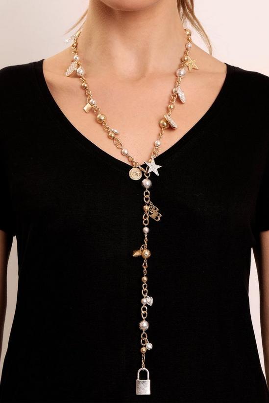 Bibi Bijoux Gold 'Pavé Heart' Multi Charm Necklace 4