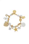 Bibi Bijoux Gold 'Pavé Heart' Multi Charm Bracelet thumbnail 1