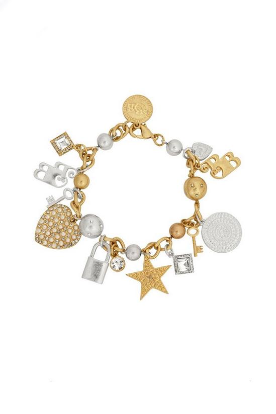 Bibi Bijoux Gold 'Pavé Heart' Multi Charm Bracelet 1