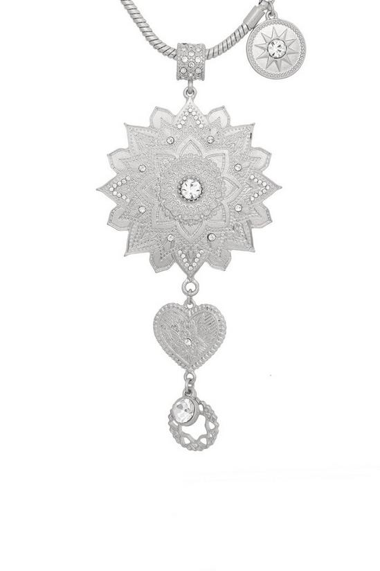 Bibi Bijoux Silver 'Mandala' Charm Necklace 2