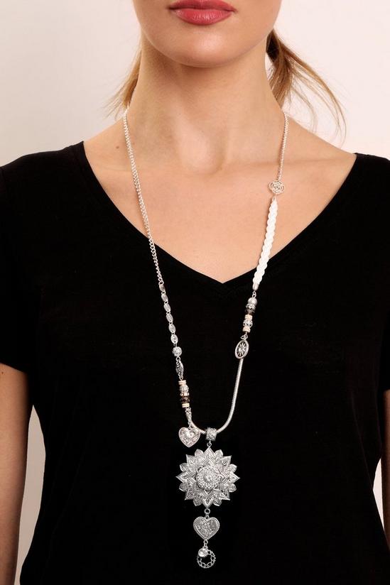 Bibi Bijoux Silver 'Mandala' Charm Necklace 4