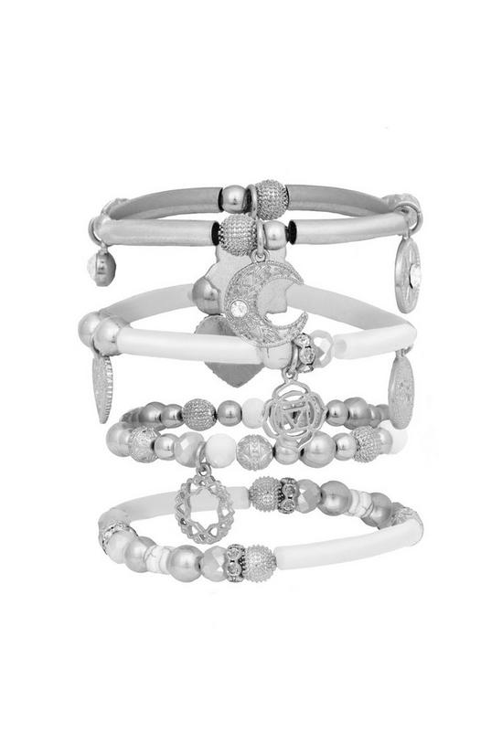 Bibi Bijoux Silver 'Mandala' Charm Bracelet Set 1