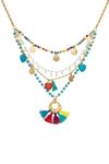 Bibi Bijoux Gold Multi Coloured 'Nomad' Layered Charm Necklace thumbnail 1