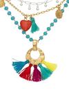 Bibi Bijoux Gold Multi Coloured 'Nomad' Layered Charm Necklace thumbnail 2