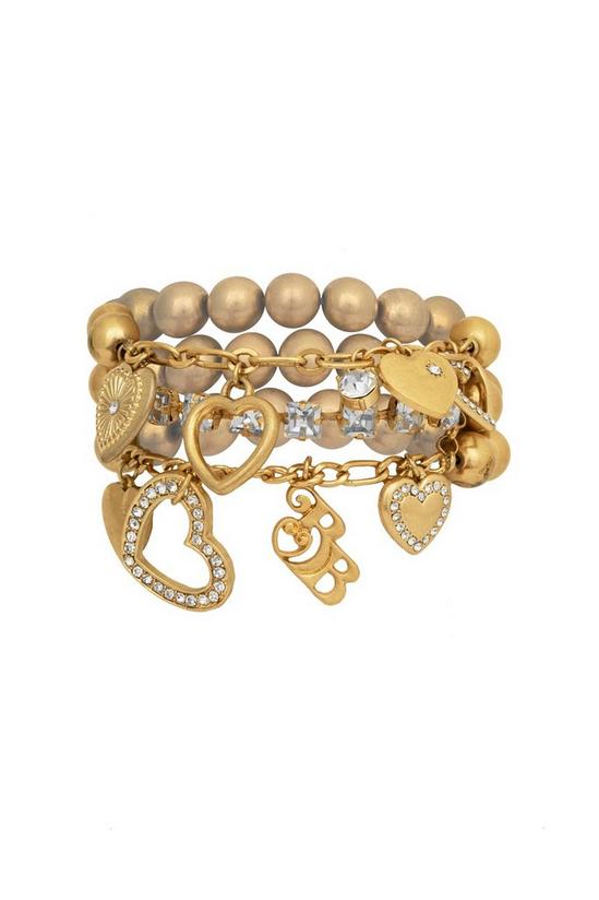 Bibi Bijoux Gold 'Sentiment' Heart Layered Ball Bracelet 1