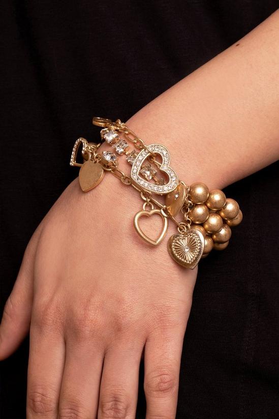 Bibi Bijoux Gold 'Sentiment' Heart Layered Ball Bracelet 2