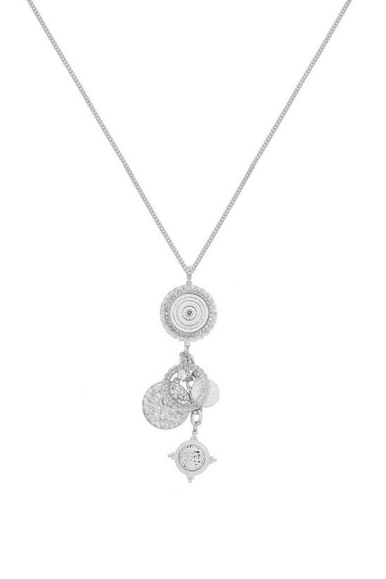 Bibi Bijoux Silver Drop Multi Coin Necklace 1