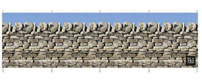 Stone Wall 5 Pole Wooden Windbreak